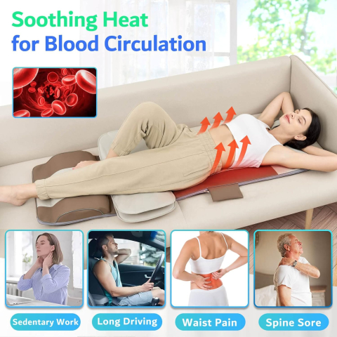 Saltea de masaj pentru tot corpul HY-8639, Întindere 3D și Tracțiune Lombară, Încălzire, Piele PU [2]