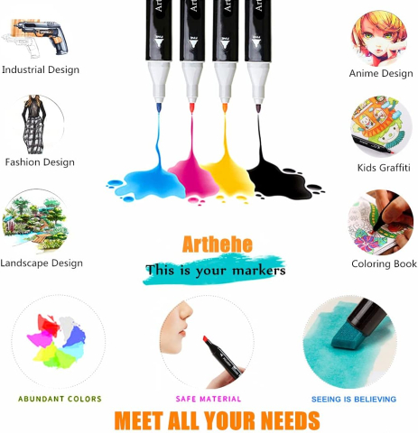 Set Markere cu varf dublu 262 culori [6]