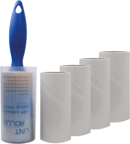 Accesorii - Set Rolă pentru scame LaundrySpecialist, include 4 rezerve, 275 foi adezive (40 metri)