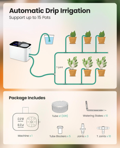 Sistem de irigare automat pentru plante Kollea, programabil, cu picurare [2]