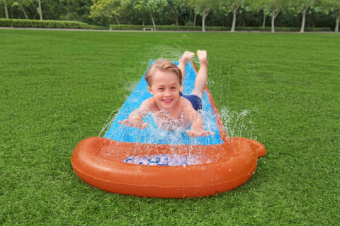 Tobogan de apă cu o pistă, Slip and Slide Bestway H2OGO, 4,88 m [2]