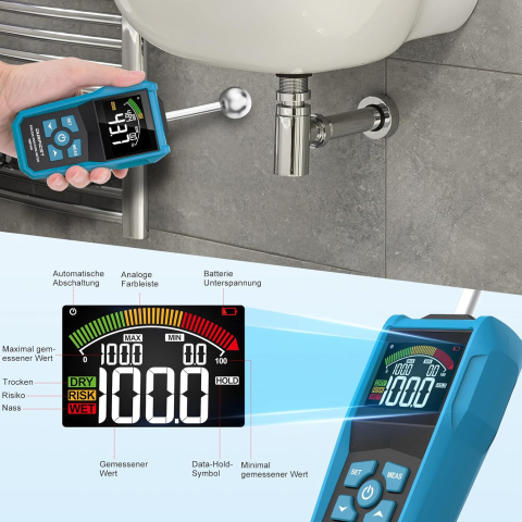 Aparate de măsură și control - Umidometru digital fără pini DURFICST, pentru lemn și materiale de construcții