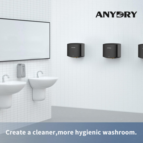 Uscător de mâini automat anydry 2630S, compact, 1650W, senzor inteligent, Negru [3]