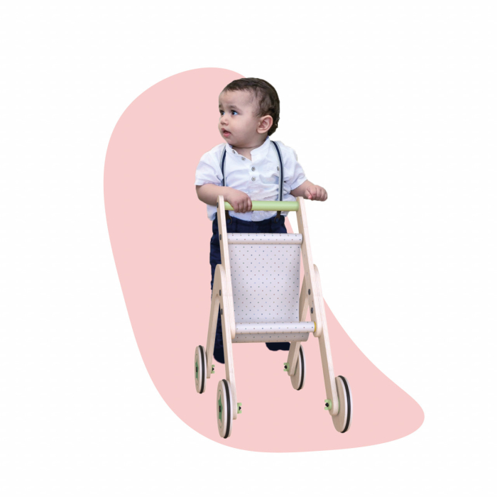 Antepremergator din lemn 2 in 1 MamaToyz carucior pentru papusi [5]