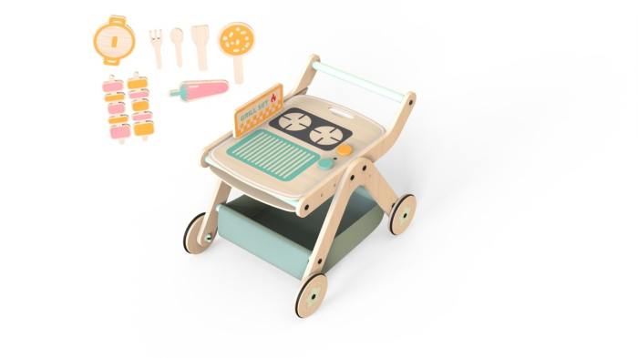 Antepremergator model BBQ din lemn 5 in 1 MamaToyz cu masuta de activitati [9]