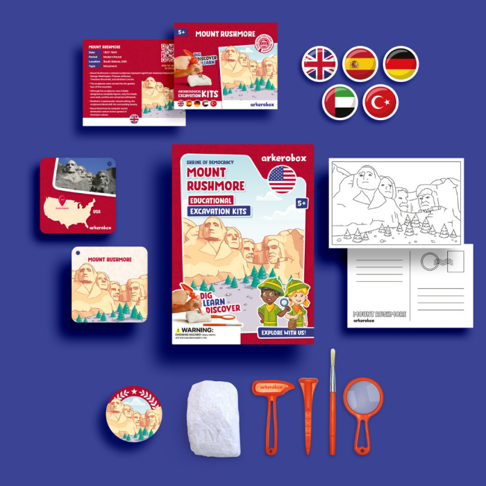 Arkerobox - Set arheologic educational si puzzle 3D, Mount Rushmore [2]