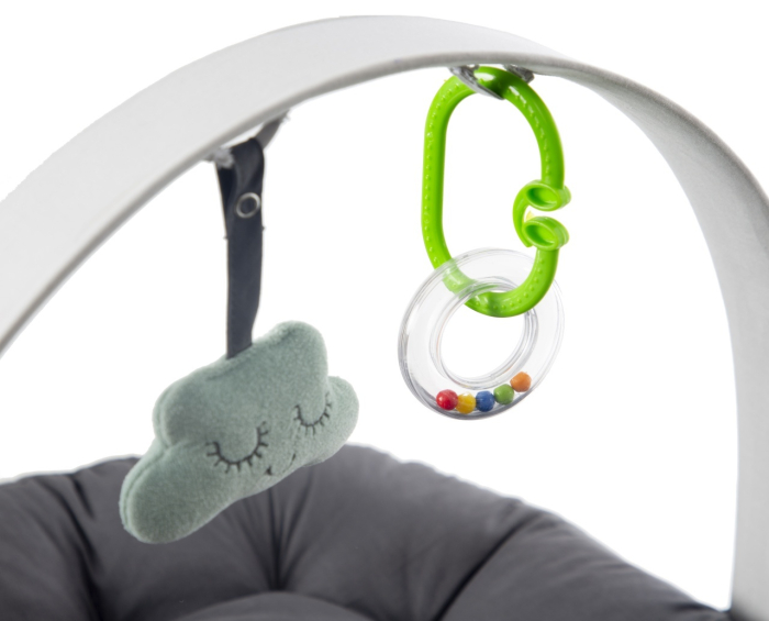 Babynest cu bara de jucarii, BabyJem, antracit [5]