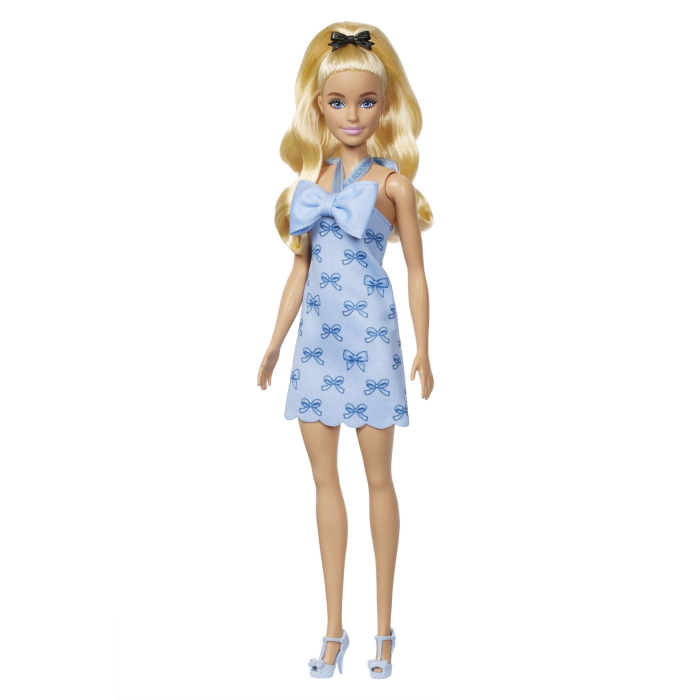 BARBIE FASHIONISTAS PAPUSA BARBIE BLONDA CU ROCHIE ALBASTRA CU FUNDITE [3]