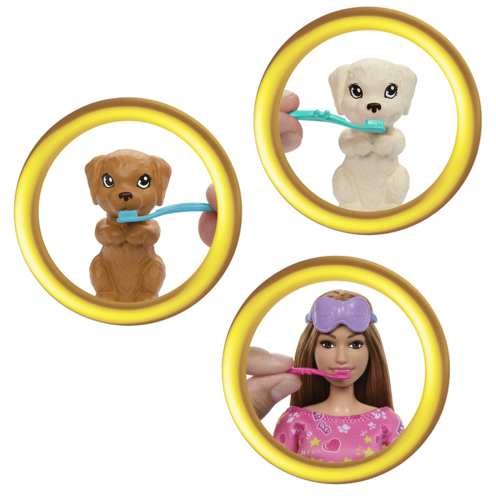 BARBIE PAPUSA BARBIE FAMILY SET PETRECERE CU 2 CATELUSI COLOR CHANGE [7]