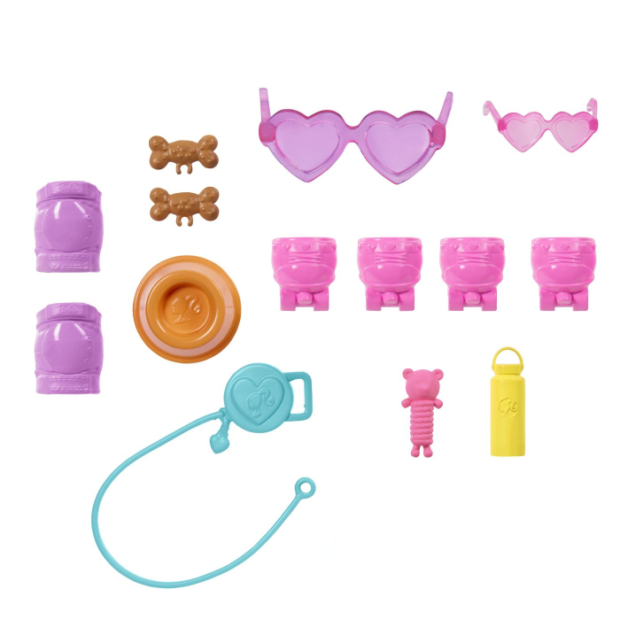 BARBIE PETS SET PAPUSA BARBIE CU PATINE CU ROTILE CATEL SI ACCESORII [3]