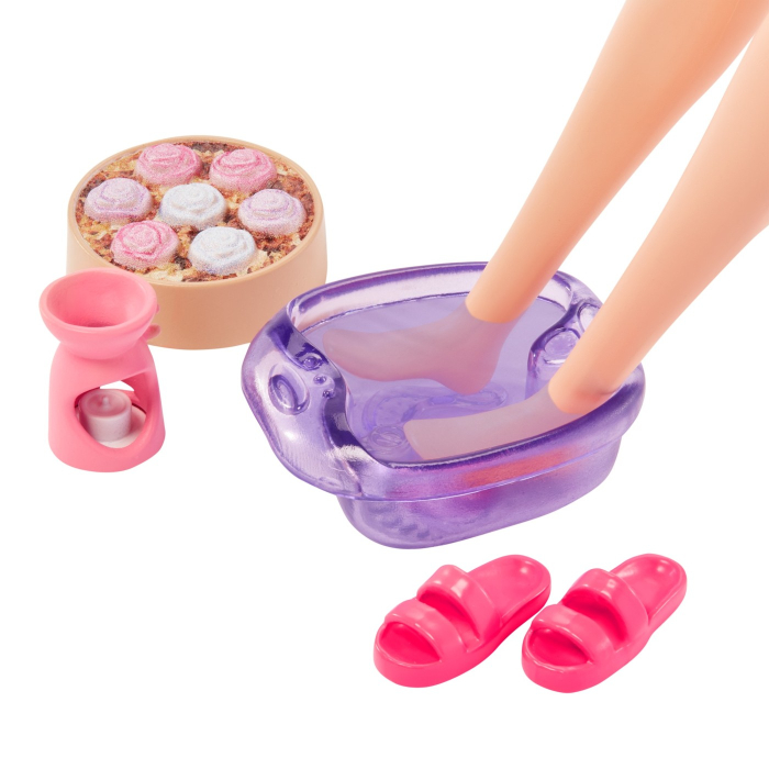 BARBIE SET DE JOACA CU ACCESORII PAPUSA BARBIE O ZI LA SPA [7]