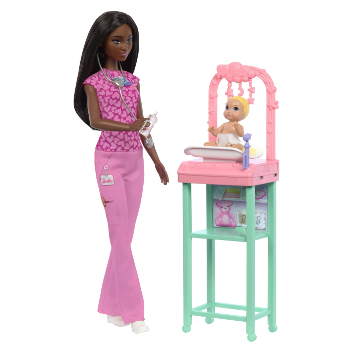 BARBIE SET DE JOACA PAPUSA BARBIE BRUNETA FACE CARIERA PEDIATRU [2]