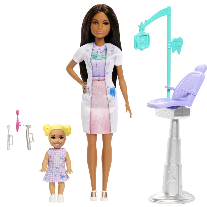 BARBIE SET DE JOACA PAPUSA BARBIE BRUNETA FACE CARIERA STOMATOLOG [4]