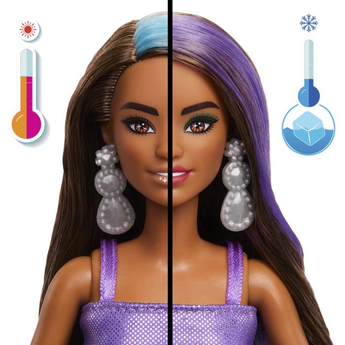BARBIE SET PARTY UNBOXED REVEAL PAPUSA BARBIE VIOLET CU 10 ACCESORII SURPRIZA [6]
