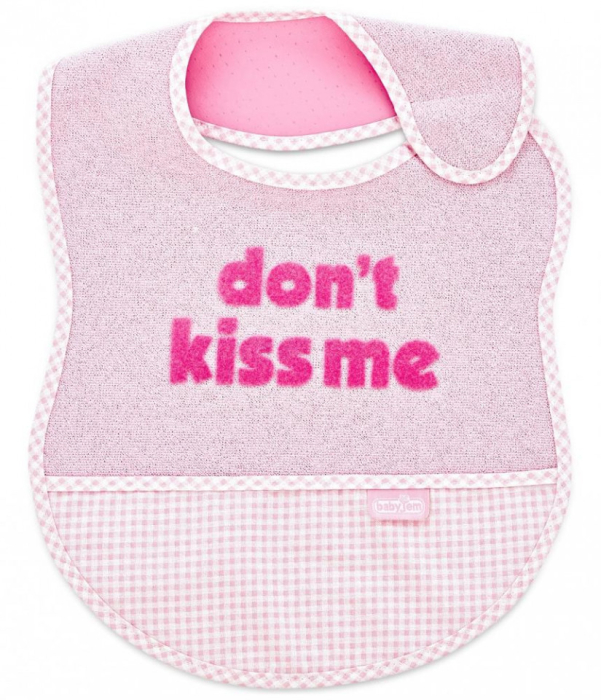 Baveta BabyJem din bumbac Dont Kiss Me (Culoare: Bleu) [3]