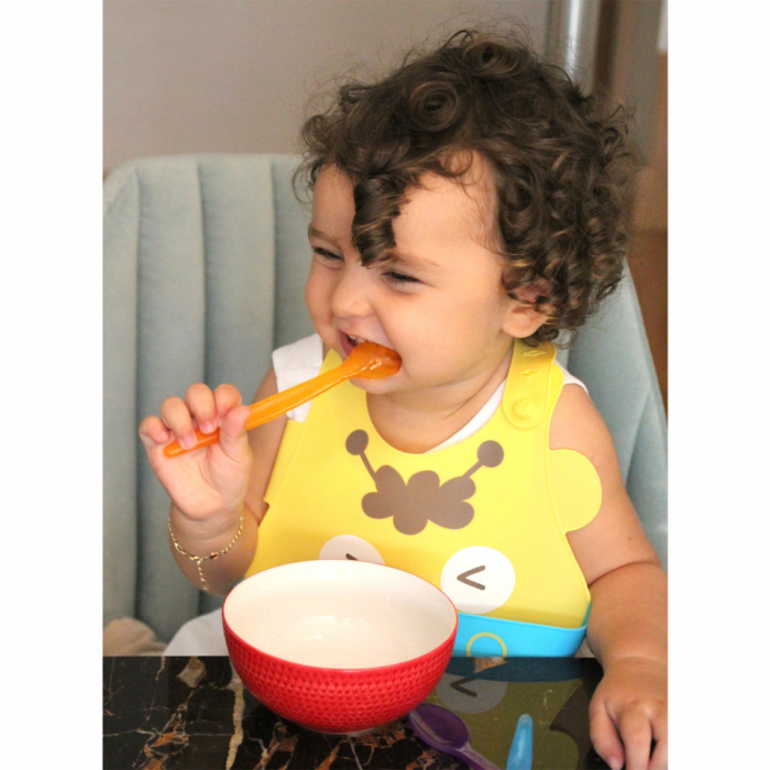 Baveta BabyJem din silicon Soft Baby Bib (Culoare: Galben) [5]