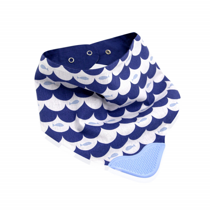 Baveta BabyJem tip bandana cu jucarie dentitie (Culoare: Maro) [10]