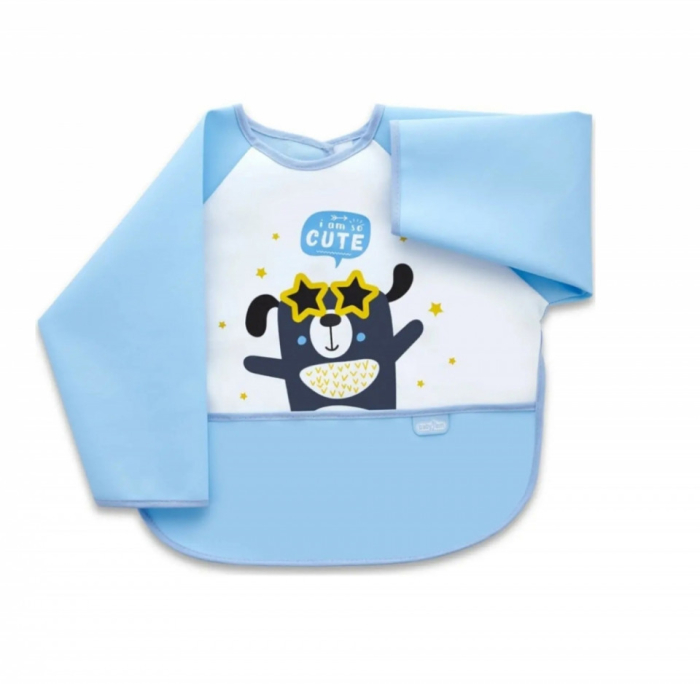 Baveta cu maneci si buzunar BabyJem Polly Bib (Culoare: Bleu) [4]