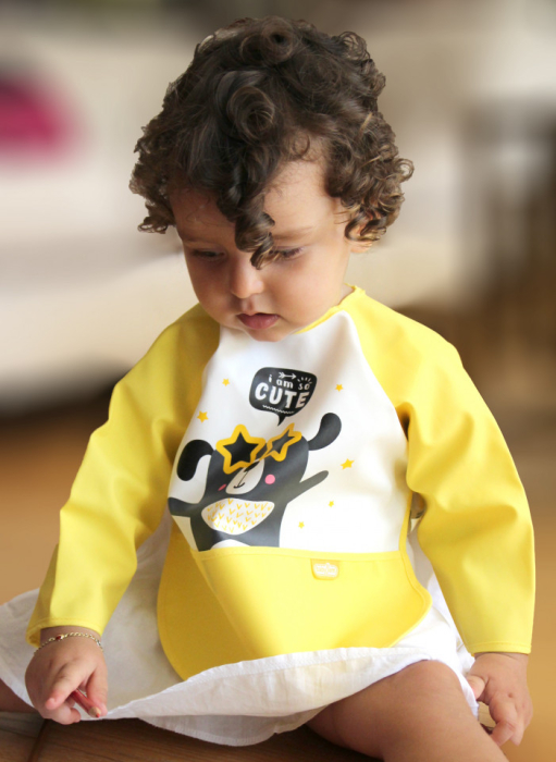 Baveta cu maneci si buzunar BabyJem Polly Bib (Culoare: Bleu) [2]