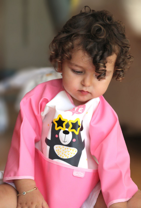 Baveta cu maneci si buzunar BabyJem Polly Bib (Culoare: Bleu) [7]