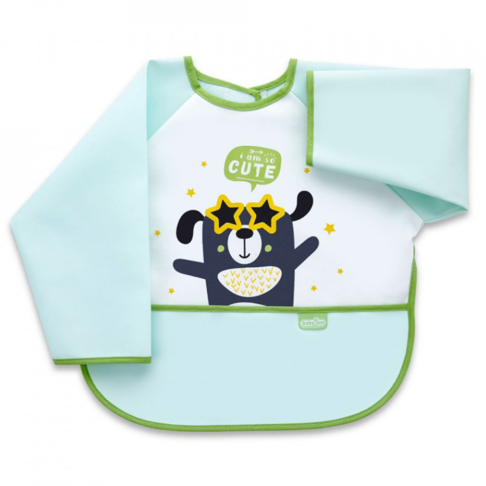 Baveta cu maneci si buzunar BabyJem Polly Bib (Culoare: Bleu) [3]