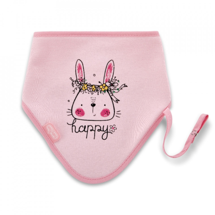 Baveta cu suport pentru suzeta Triangle BabyJem (Culoare: Alb) [4]
