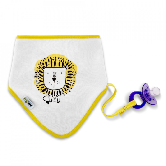 Baveta cu suport pentru suzeta Triangle BabyJem (Culoare: Alb) [5]