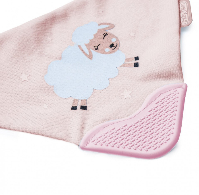 Baveta triunghi cu accesoriu dentitie BabyJem Cowboy Bib (Culoare: Ecru) [3]