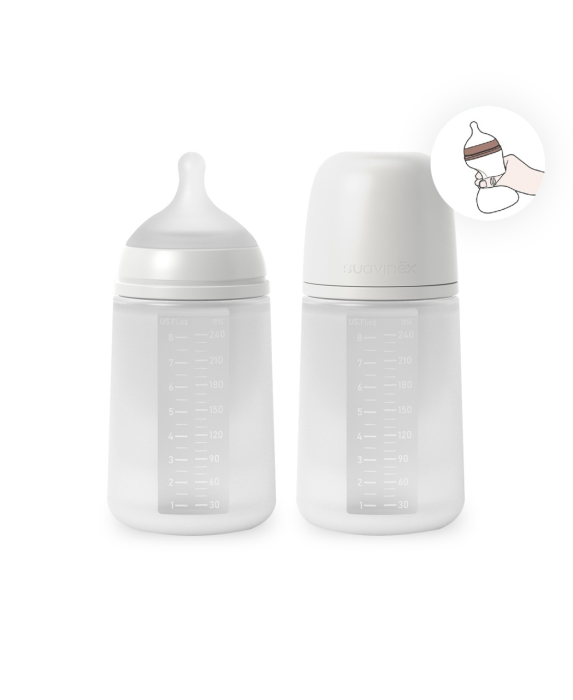 Biberon din silicon, 240ml, Colour Essence SX Pro debit mediu, transparent [4]