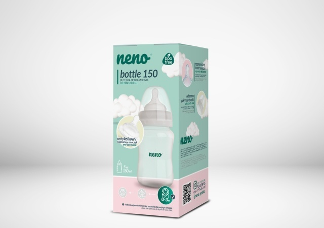 Biberon Neno 150 ml cu tetina silicon, anti-colici, debit lent [7]