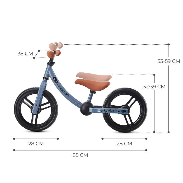 BICICLETA FARA PEDALE, KINDERKRAFT - 2WAY NEXT, PORTOCALIU, 12INCH, BLUE SKY [5]