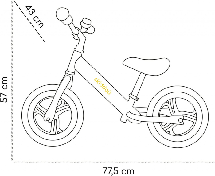 Bicicleta fara pedale Nils, Skiddou, Galben [10]
