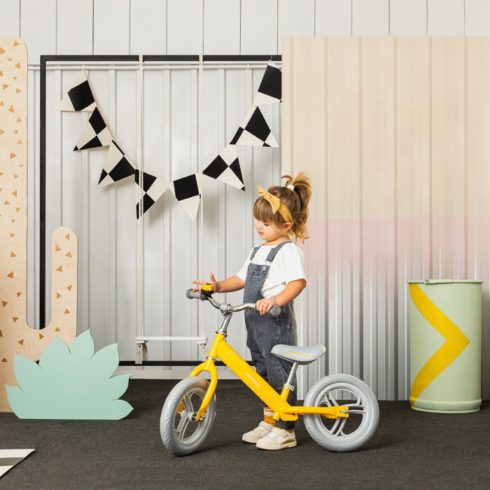 Bicicleta fara pedale Nils, Skiddou, Galben [8]