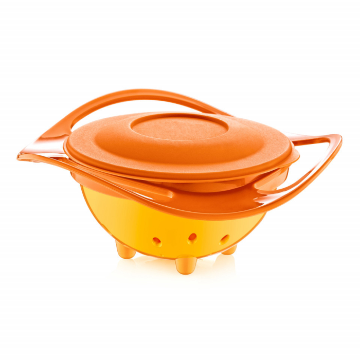 Bol multifunctional cu capac si rotire 360 grade BabyJem Amazing Bowl (Culoare: Gri) [4]