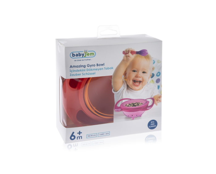 Bol multifunctional cu capac si rotire 360 grade BabyJem Amazing Bowl (Culoare: Gri) [11]