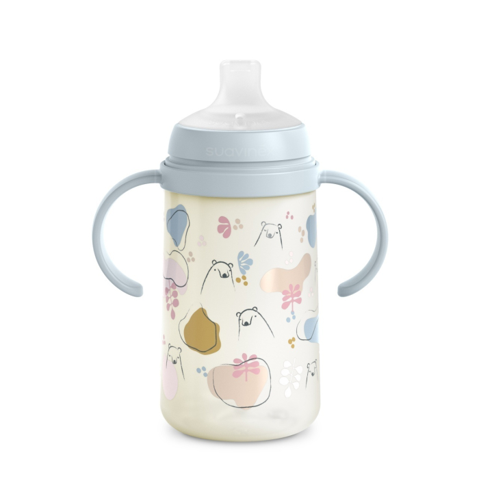 Cana cu muștiuc din silicon, 270 ml, Bears, albastru, Suavinex [2]