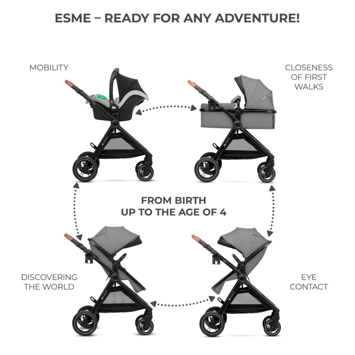 CARUCIOR KINDERKRAFT ESME, 3 IN 1, MOONLIGHT GREY [8]