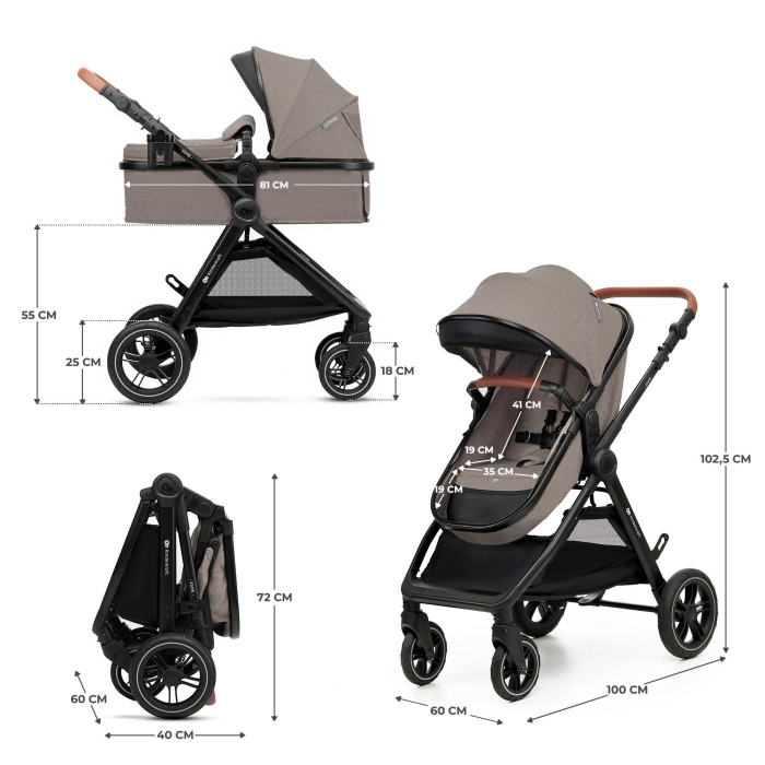 CARUCIOR KINDERKRAFT ESME PRO, 3 IN 1, SAND BEIGE [6]