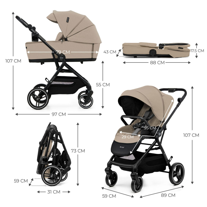 CARUCIOR KINDERKRAFT YOXI 2IN1, SAND BEIGE [7]