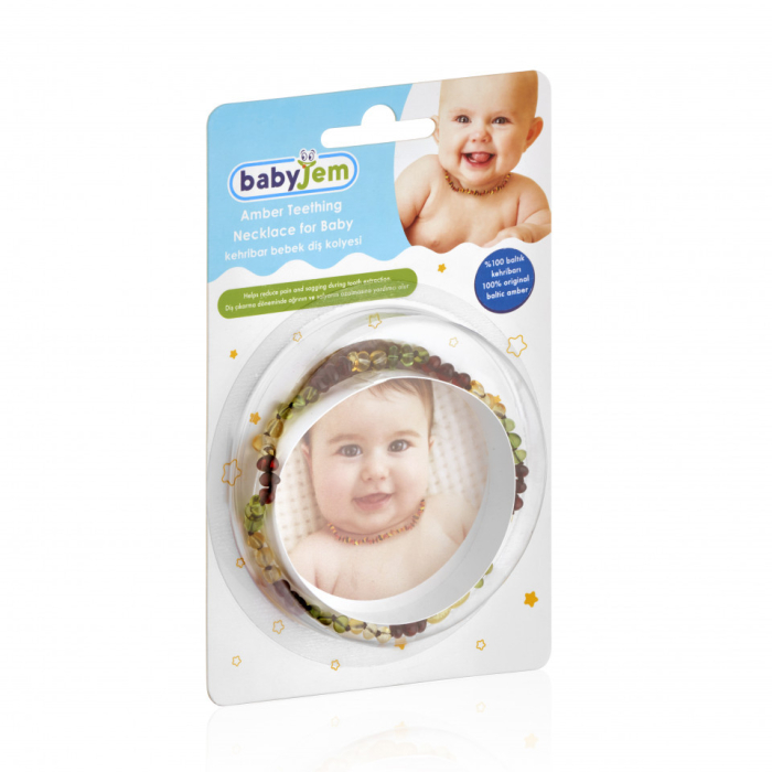 Colier din chihlimbar pentru copii BabyJem (Culoare: Curcubeu) [8]