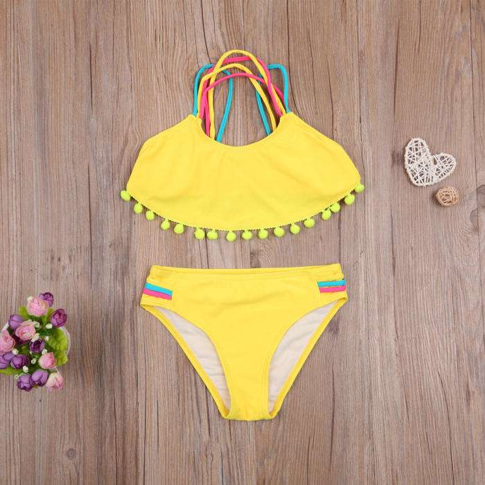 Costum de baie cu ciucuri din 2 piese Drool (Culoare: Bleu, Varsta: 3 - 4 ani) [2]