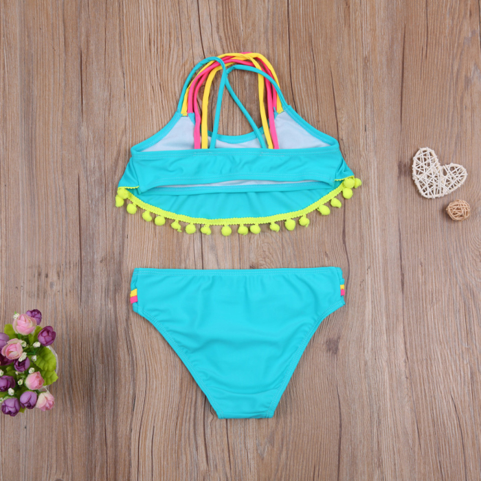 Costum de baie cu ciucuri din 2 piese Drool (Culoare: Bleu, Varsta: 3 - 4 ani) [3]