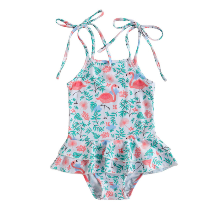 Costum de baie cu volan si bretelute Drool - Flamingo [8]