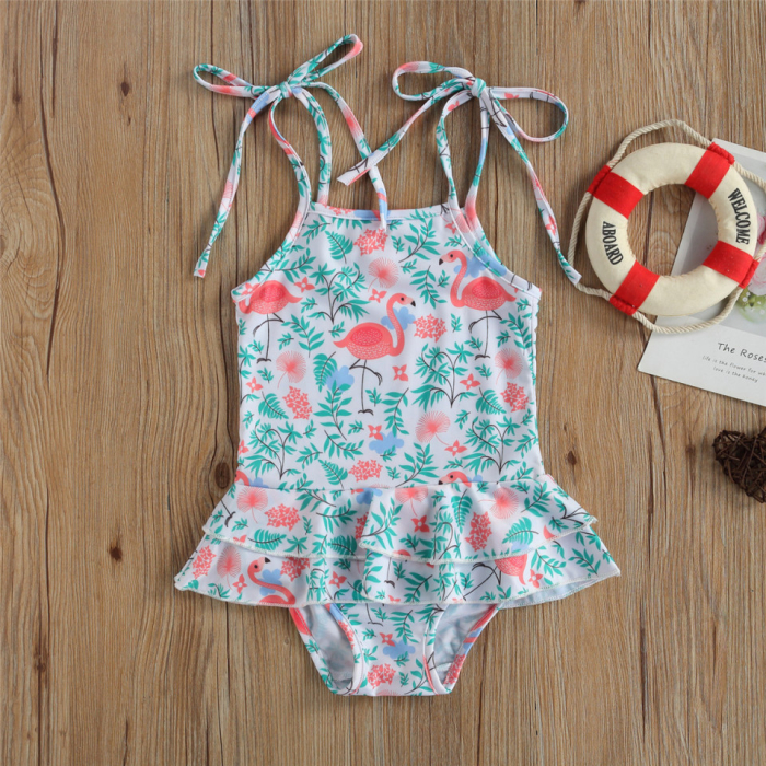 Costum de baie cu volan si bretelute Drool - Flamingo [1]