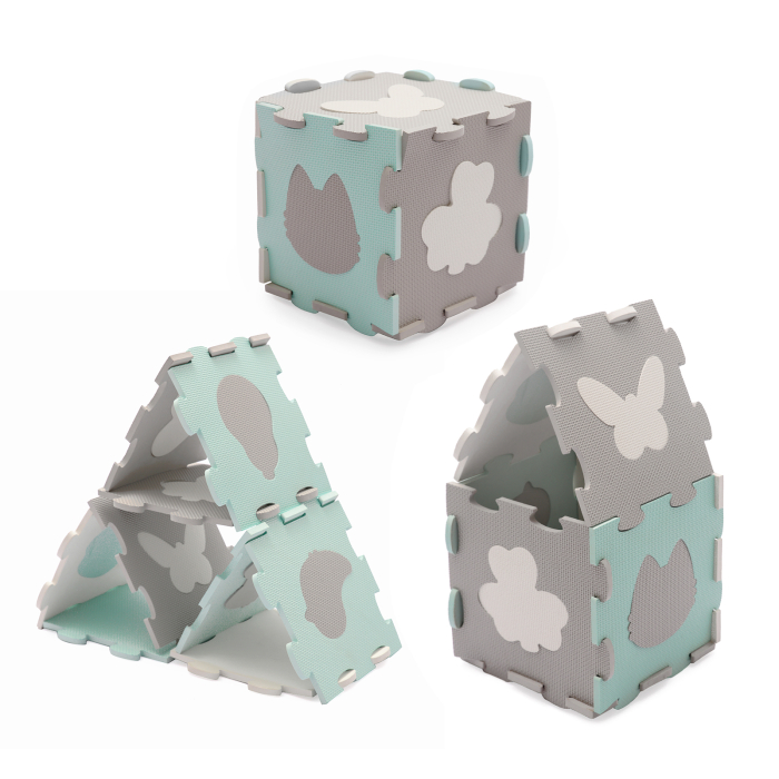 COVORAS DE JOACA KINDERKRAFT LUNO SHAPES, PUZZLE 3D, SPUMA, MINT [5]