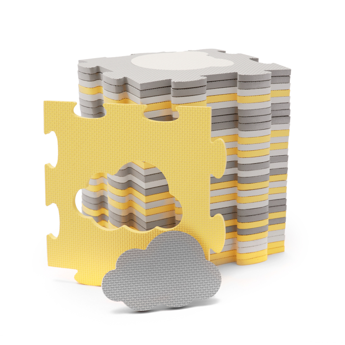COVORAS DE JOACA KINDERKRAFT LUNO SHAPES, PUZZLE 3D, SPUMA, YELLOW [4]