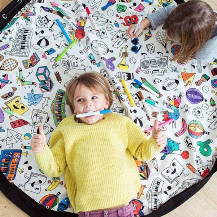 Covoras de joaca si saculet de jucarii 2 in 1 - Toys - Coloreaza-ma Drool [3]