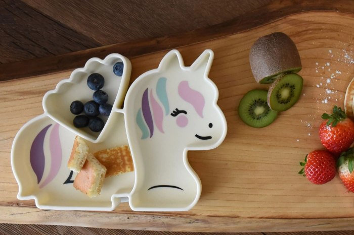 FARFURIE COMPARTIMENTATA DIN SILICON CU VENTUZA, MELII LUXE, UNICORN [2]