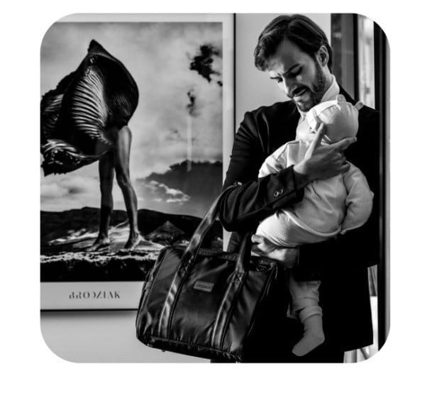 Geanta multifunctionala pentru parinti Skiddou Inger, Onyz Leather, Negru [10]