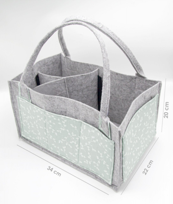 Geanta organizator scutece si accesorii copii/bebelusi BabyJem (Culoare: Gri) [8]
